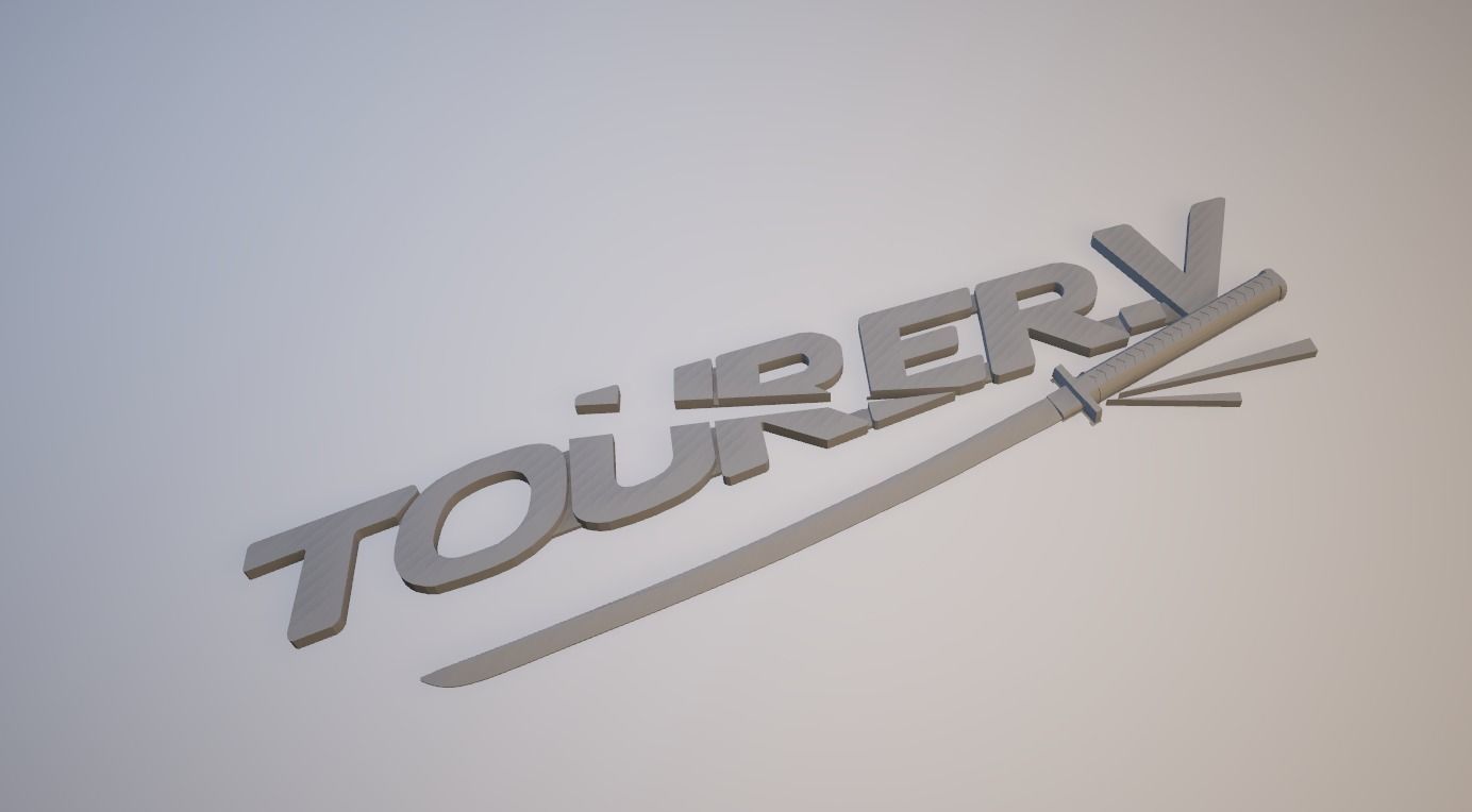 Tourer V label 3D print model_2