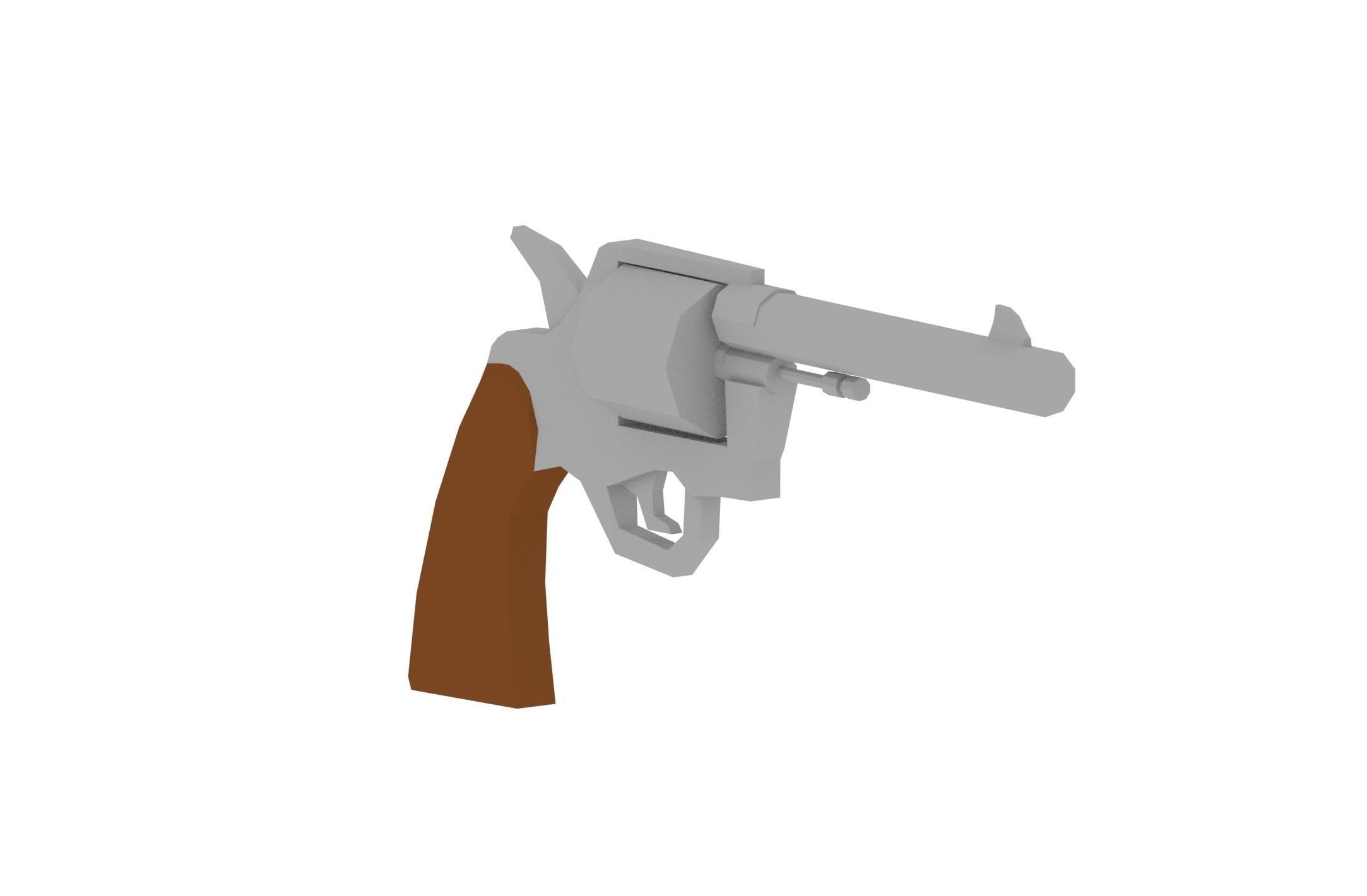 Lowpoly Revolver Free low-poly 3D model