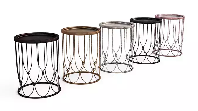 Metallic Side Table Collection - Antique Look