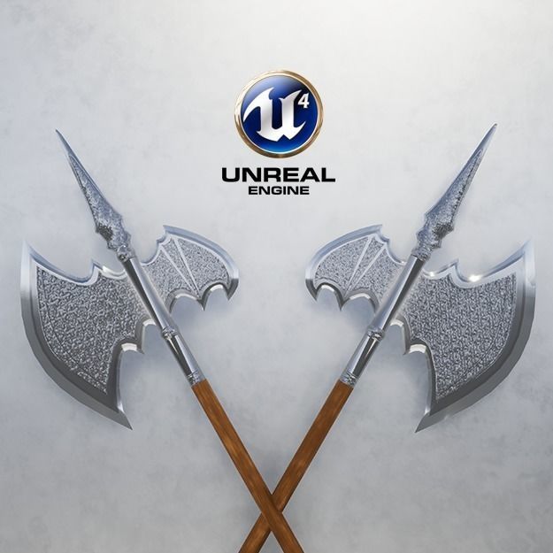 Medieval Halberd Low-poly 3D model