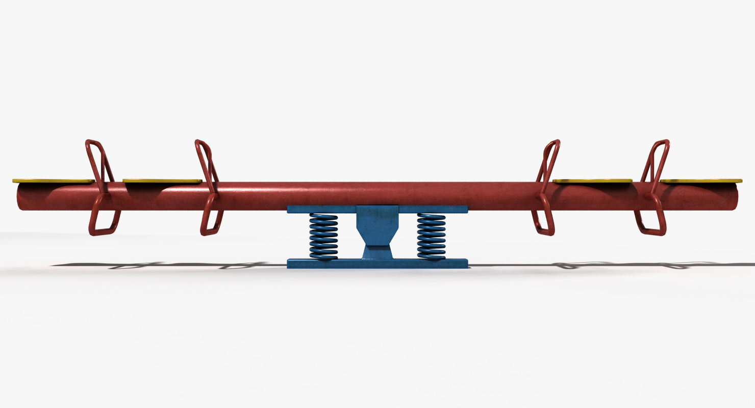 Seesaw Low-poly 3D model_12