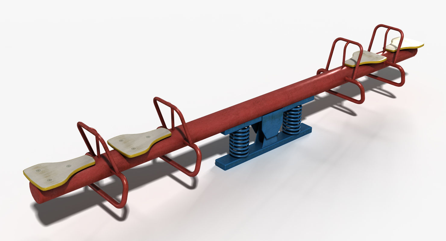 Seesaw Low-poly 3D model_4