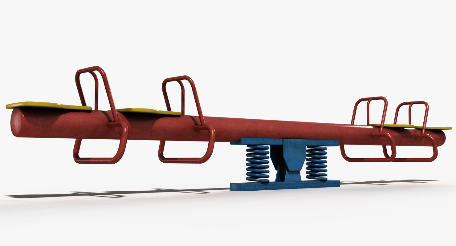 Seesaw Low-poly 3D model_7