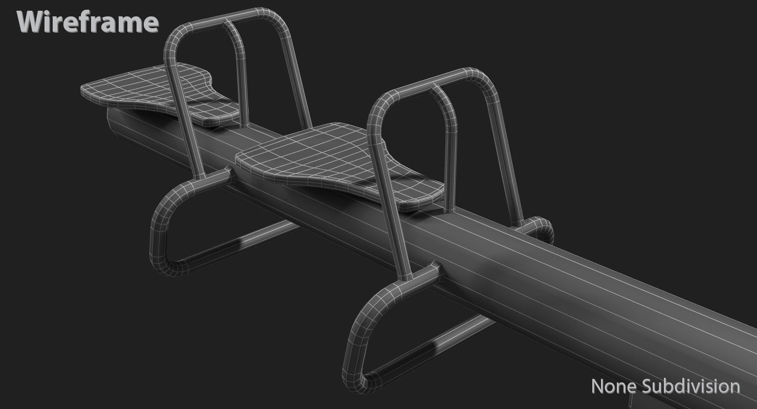Seesaw Low-poly 3D model_21