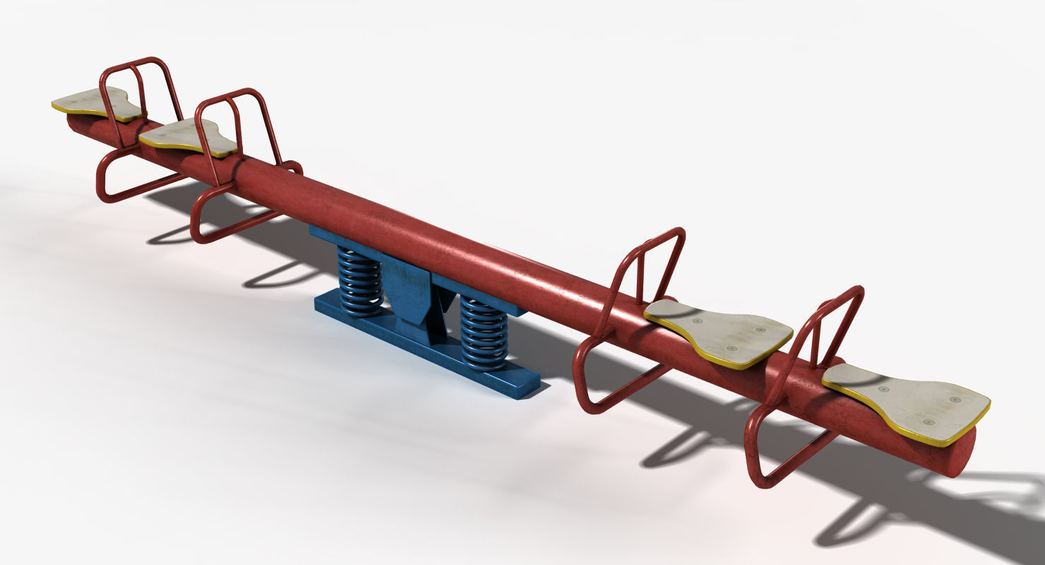 Seesaw Low-poly 3D model_1