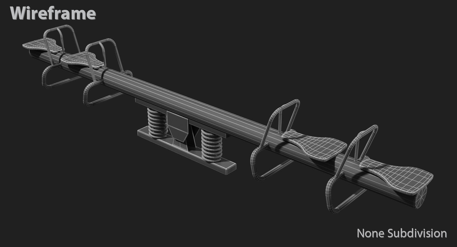 Seesaw Low-poly 3D model_17