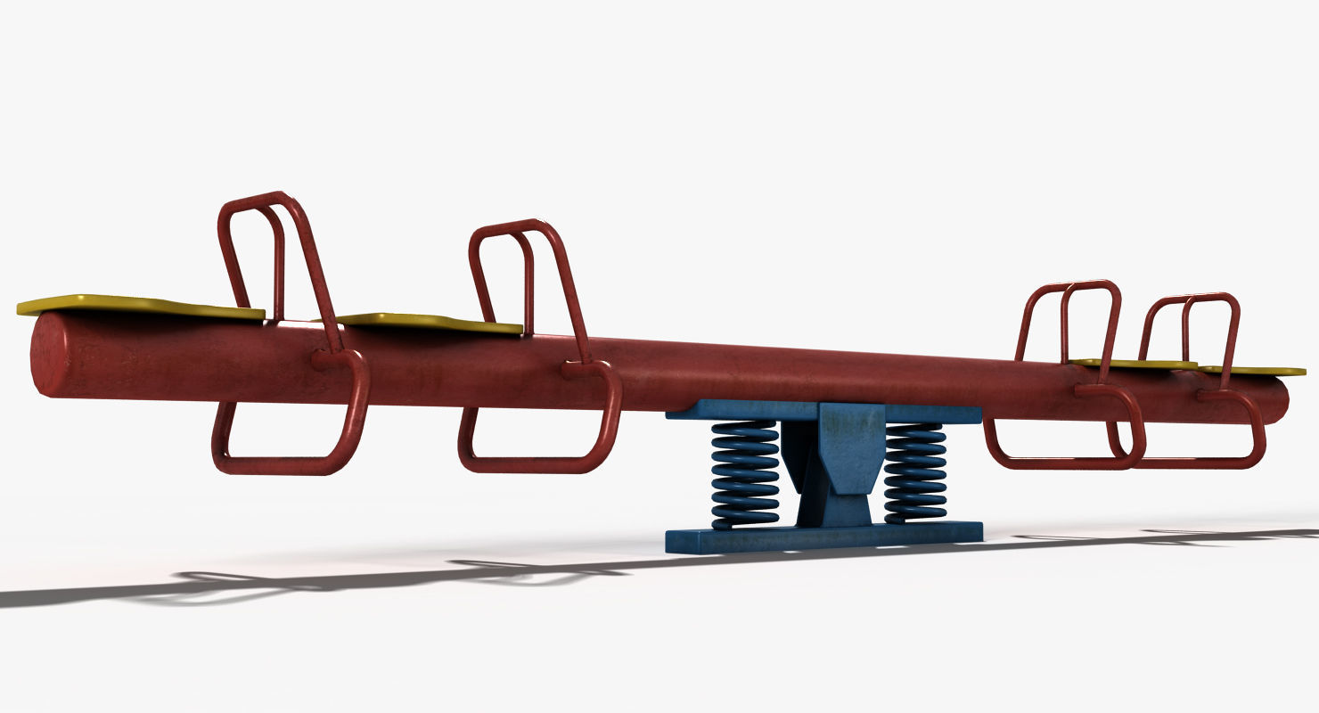 Seesaw Low-poly 3D model_5