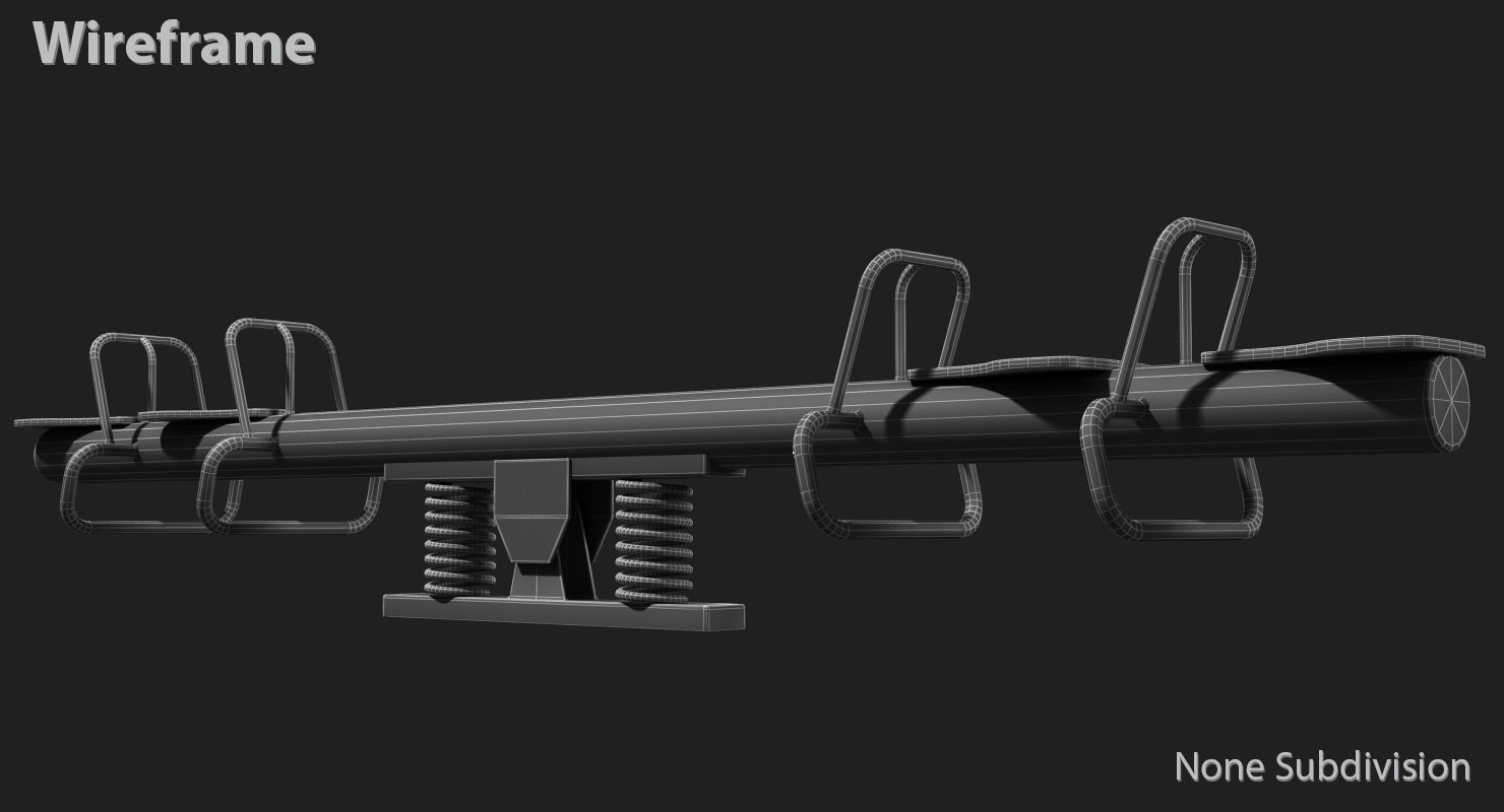 Seesaw Low-poly 3D model_19