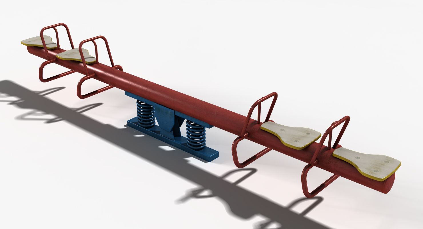 Seesaw Low-poly 3D model_3