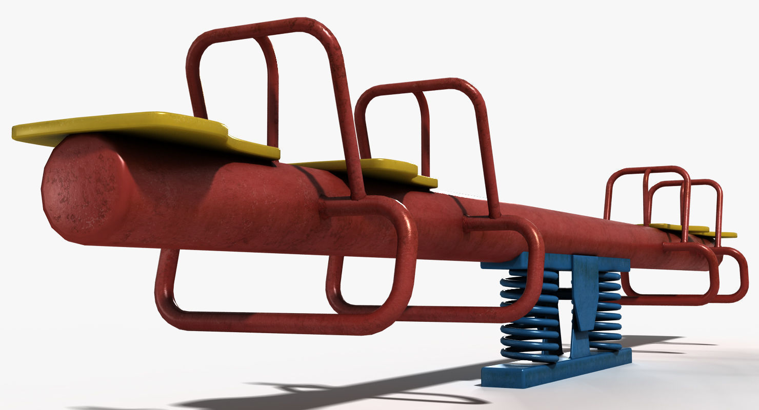Seesaw Low-poly 3D model_11