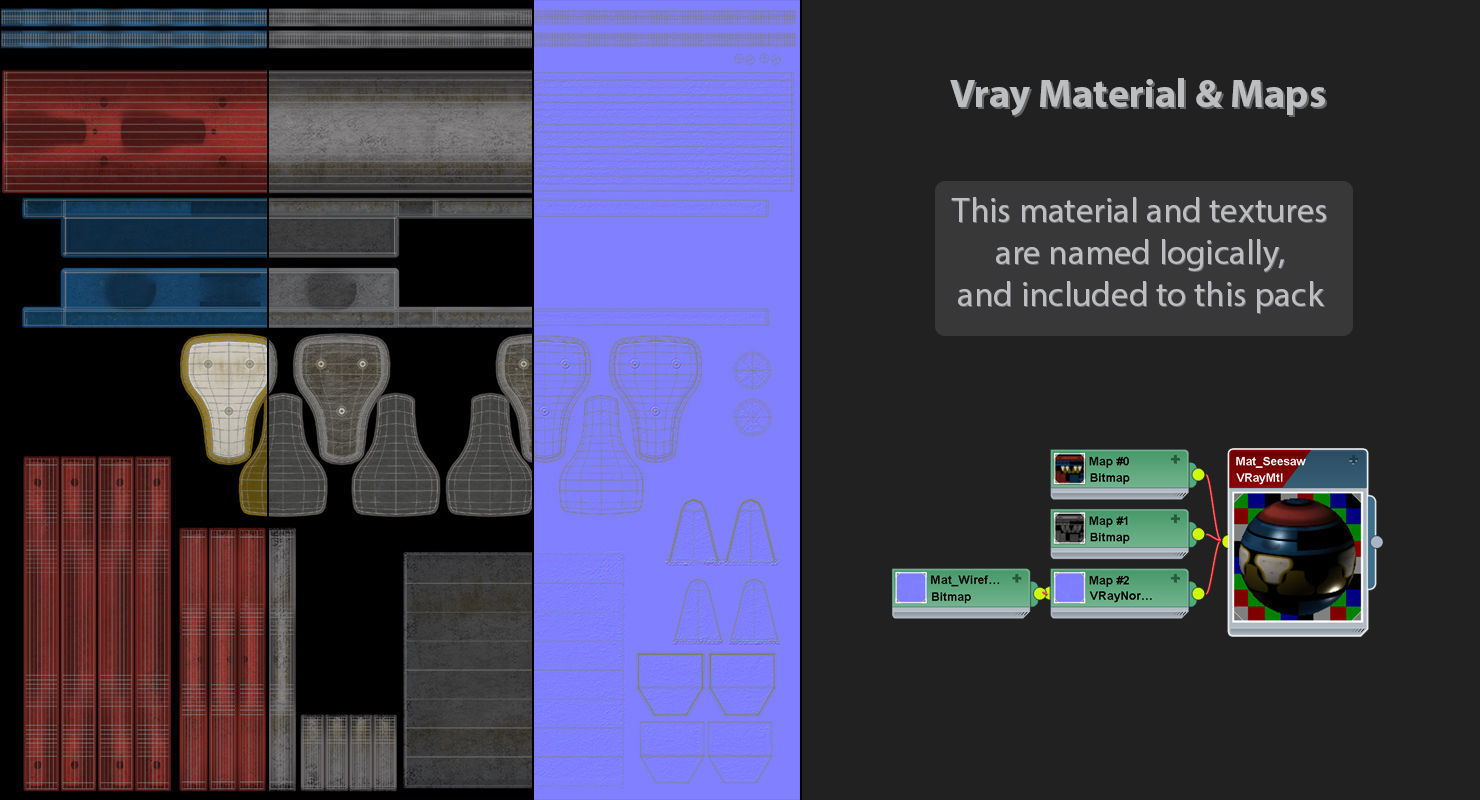 Seesaw Low-poly 3D model_26