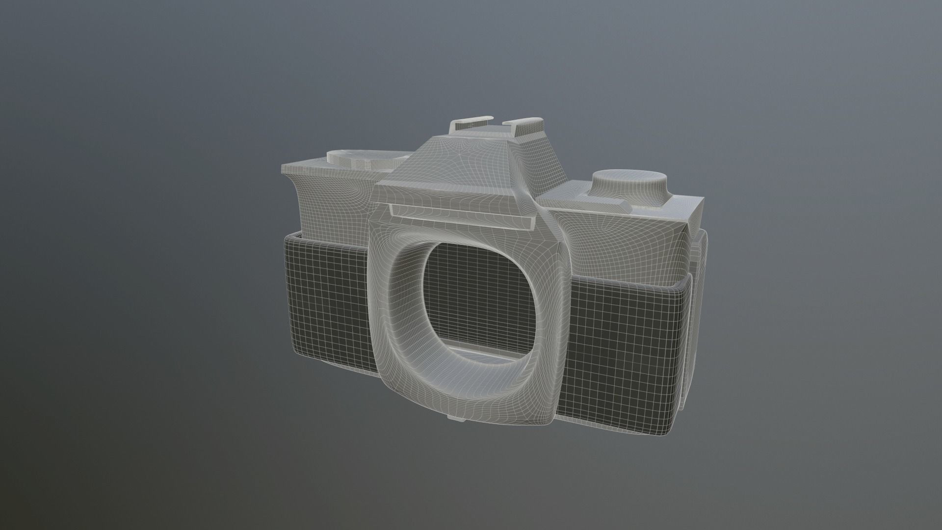 Old Camera ultra low-poly draft Low-poly 3D model_1
