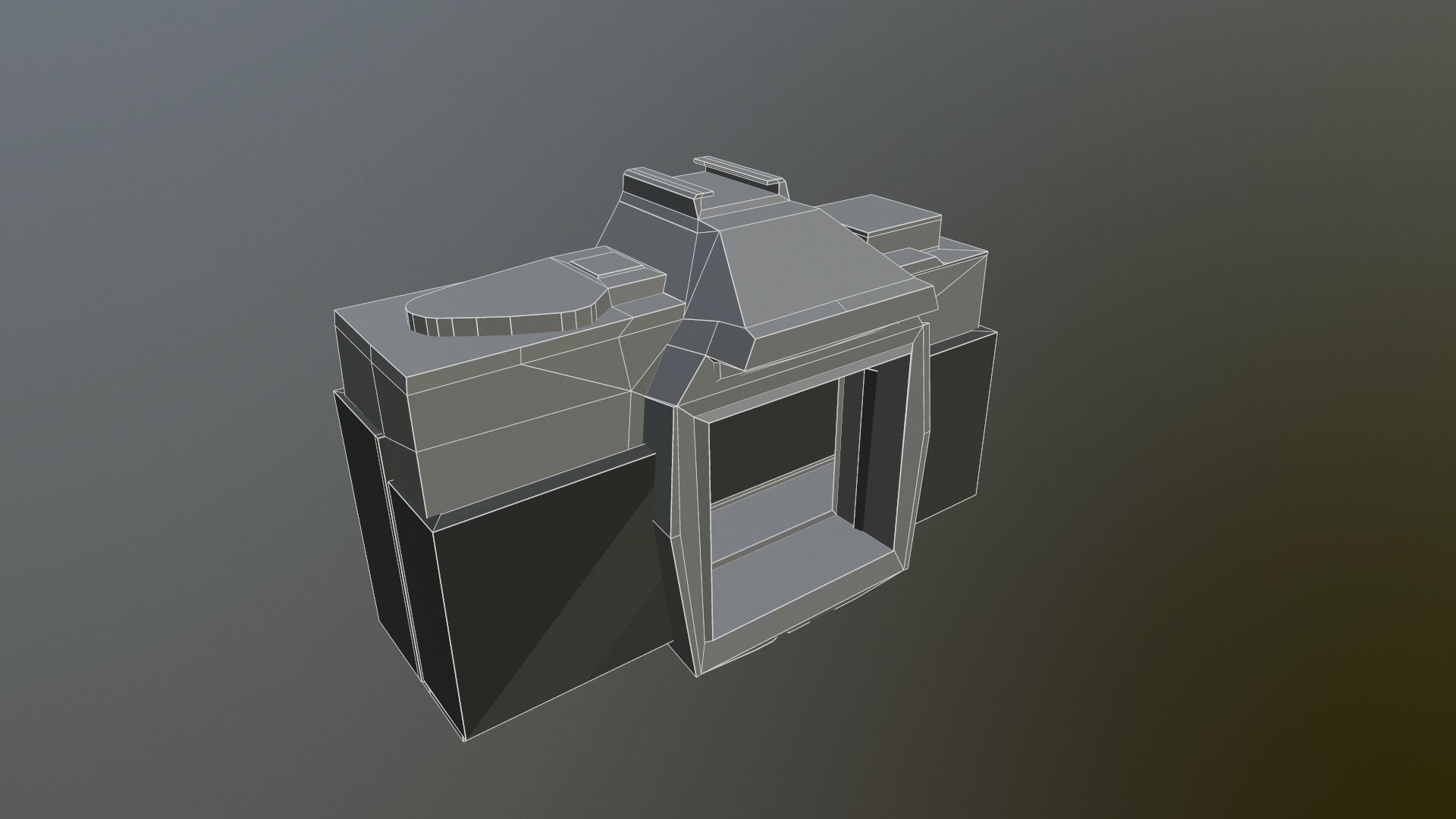 Old Camera ultra low-poly draft Low-poly 3D model_0
