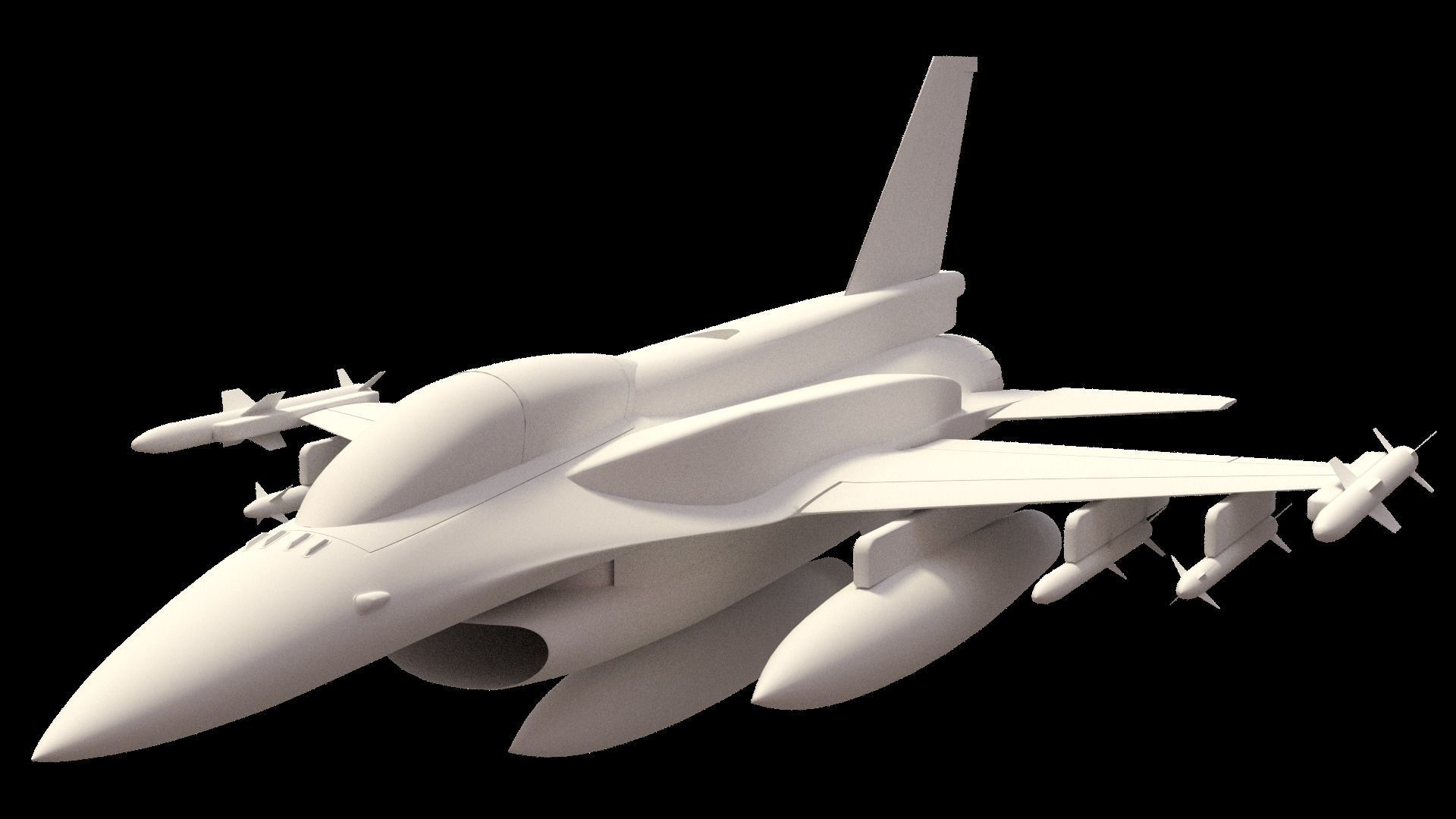 F 16 -4 variants 3D model_5