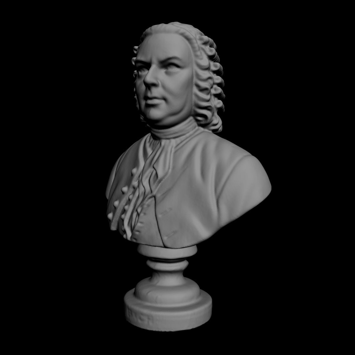 Bach Bust 3D model_5