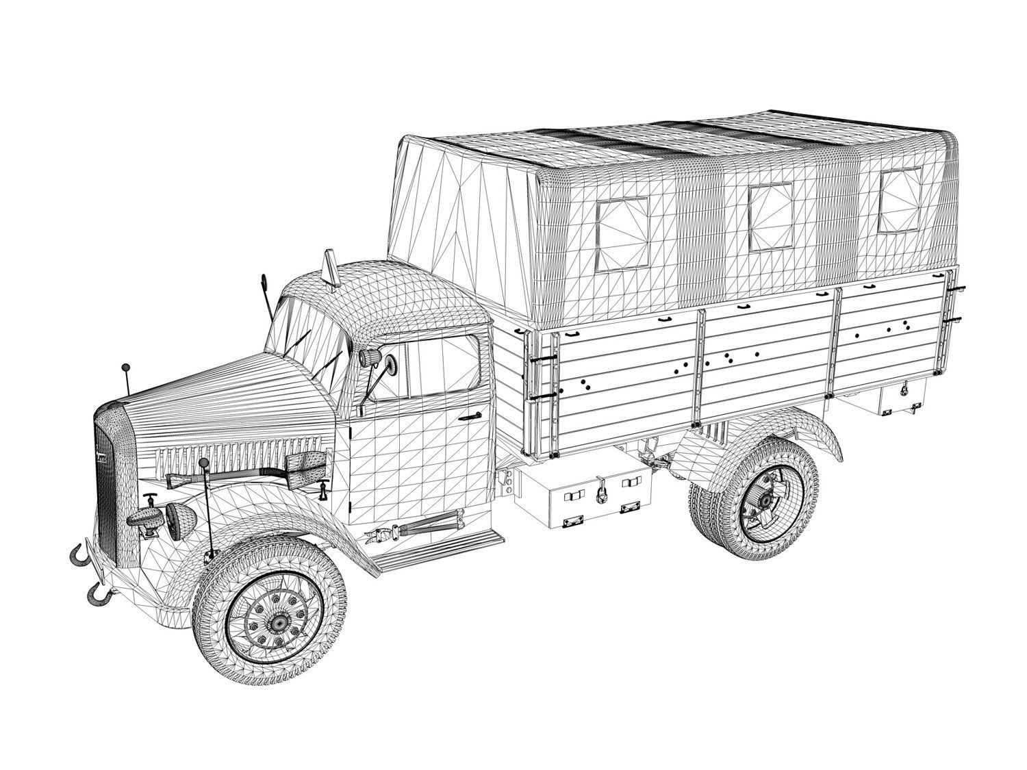 Opel Blitz - 21 Panzer-Division 3D model_10