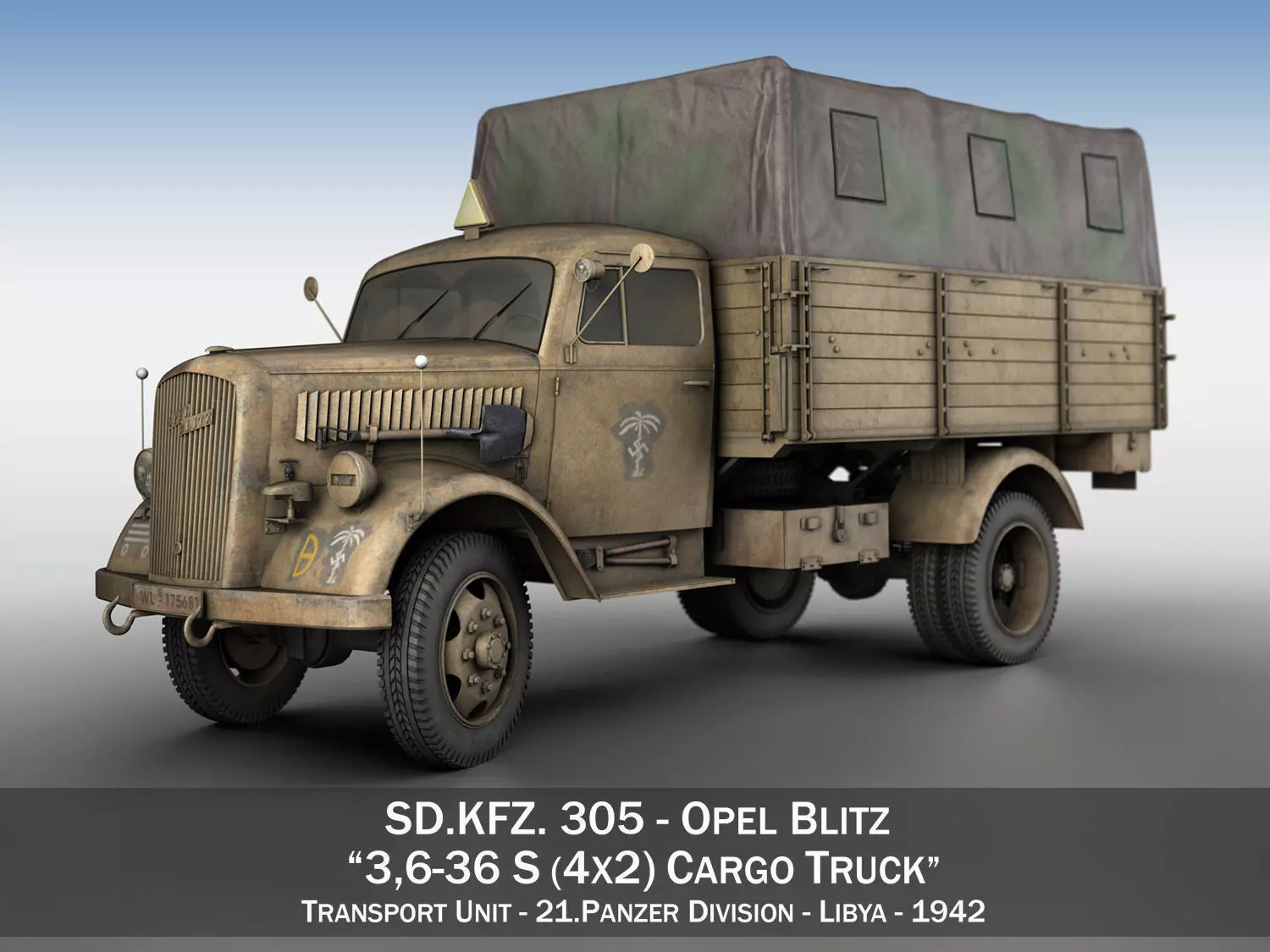 Opel Blitz - 21 Panzer-Division 3D model_0