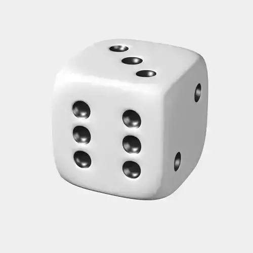 White Dice Low-poly 3D model