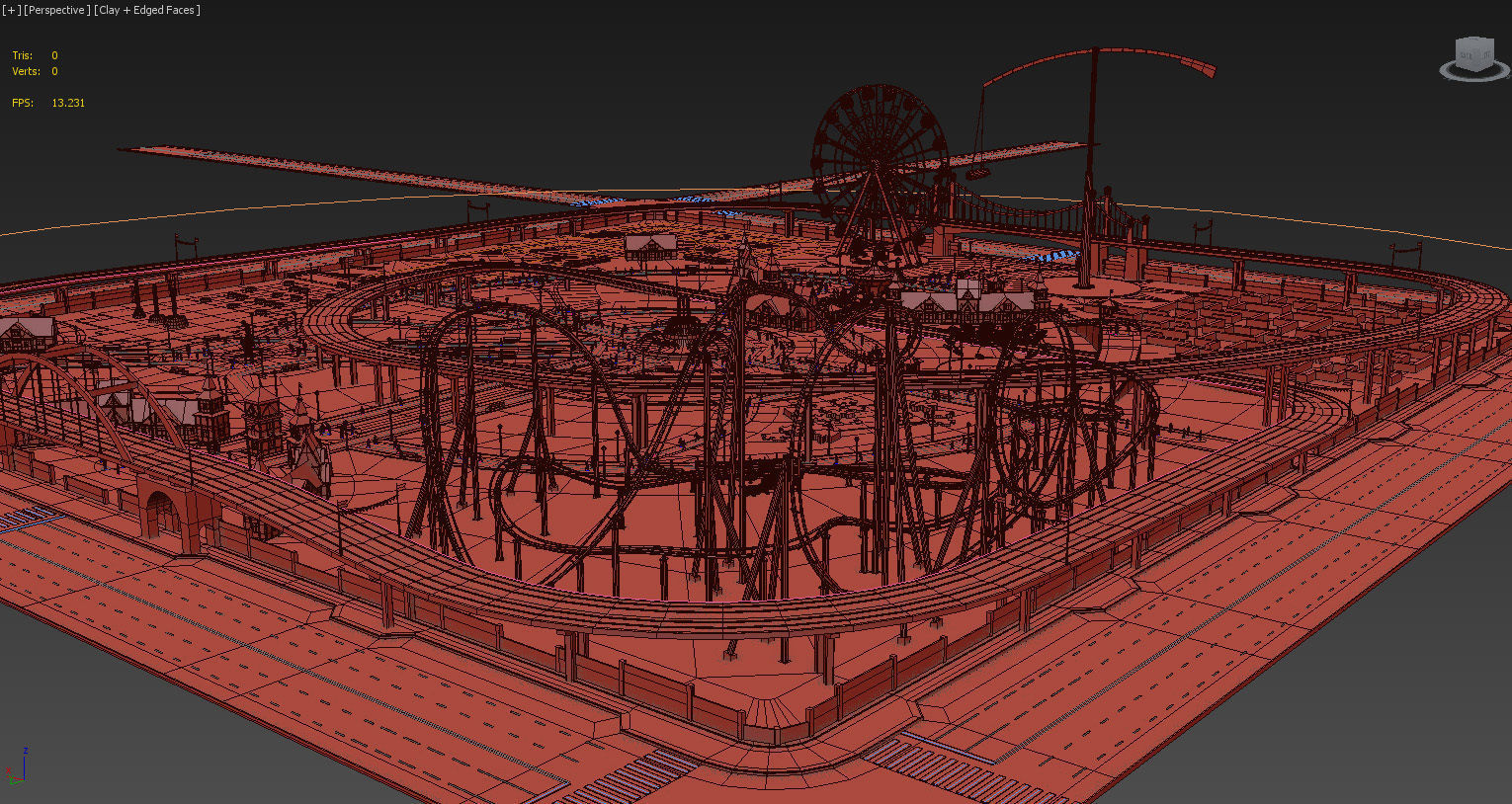 Amusement Park Low-poly 3D model_9