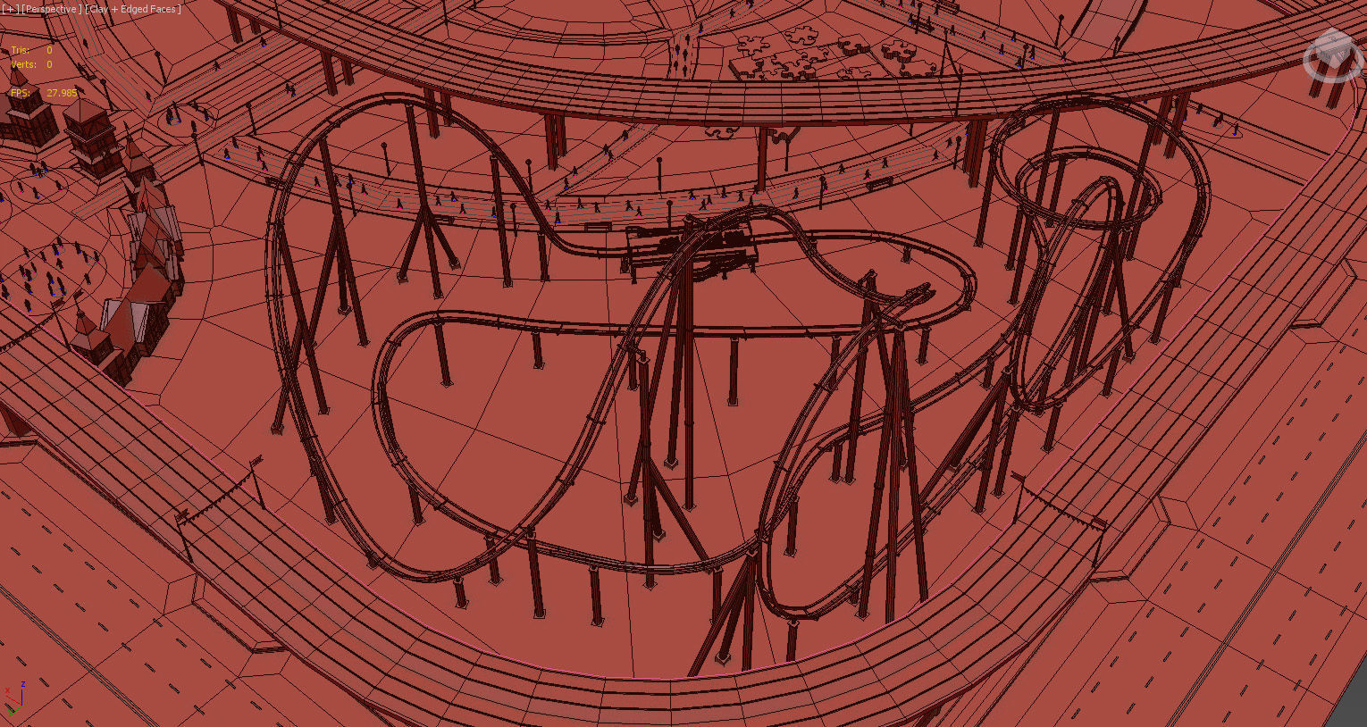 Amusement Park Low-poly 3D model_11