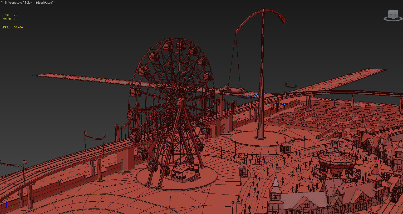 Amusement Park Low-poly 3D model_13