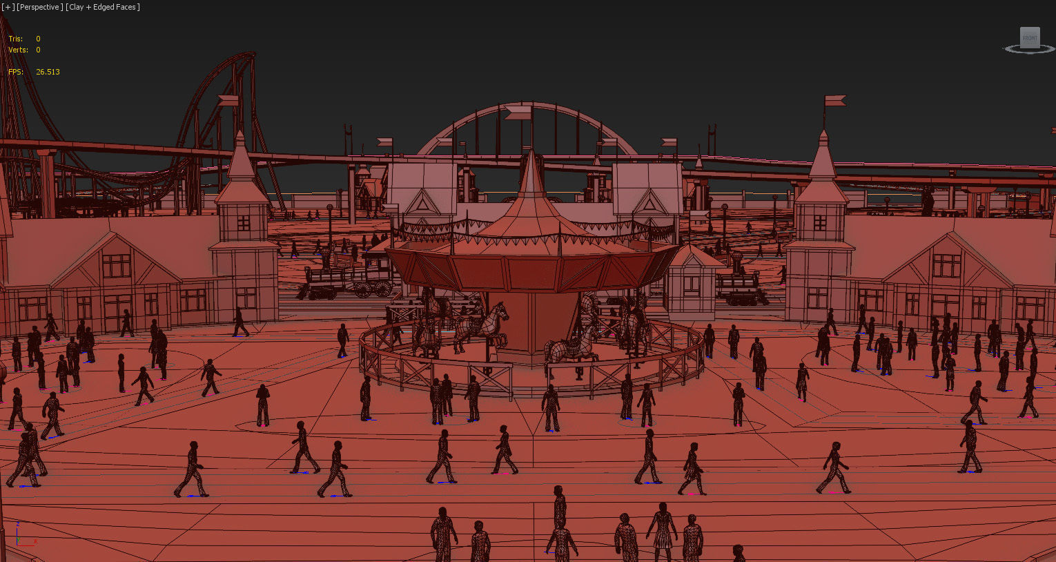 Amusement Park Low-poly 3D model_8