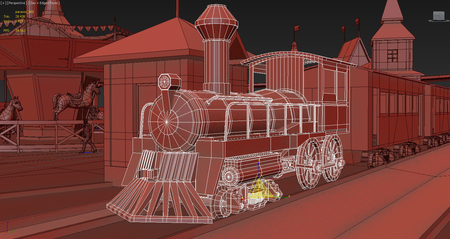 Amusement Park Low-poly 3D model_14