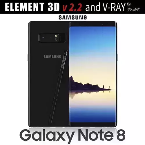 Samsung Galaxy Note 8 Midnight Black 3D model