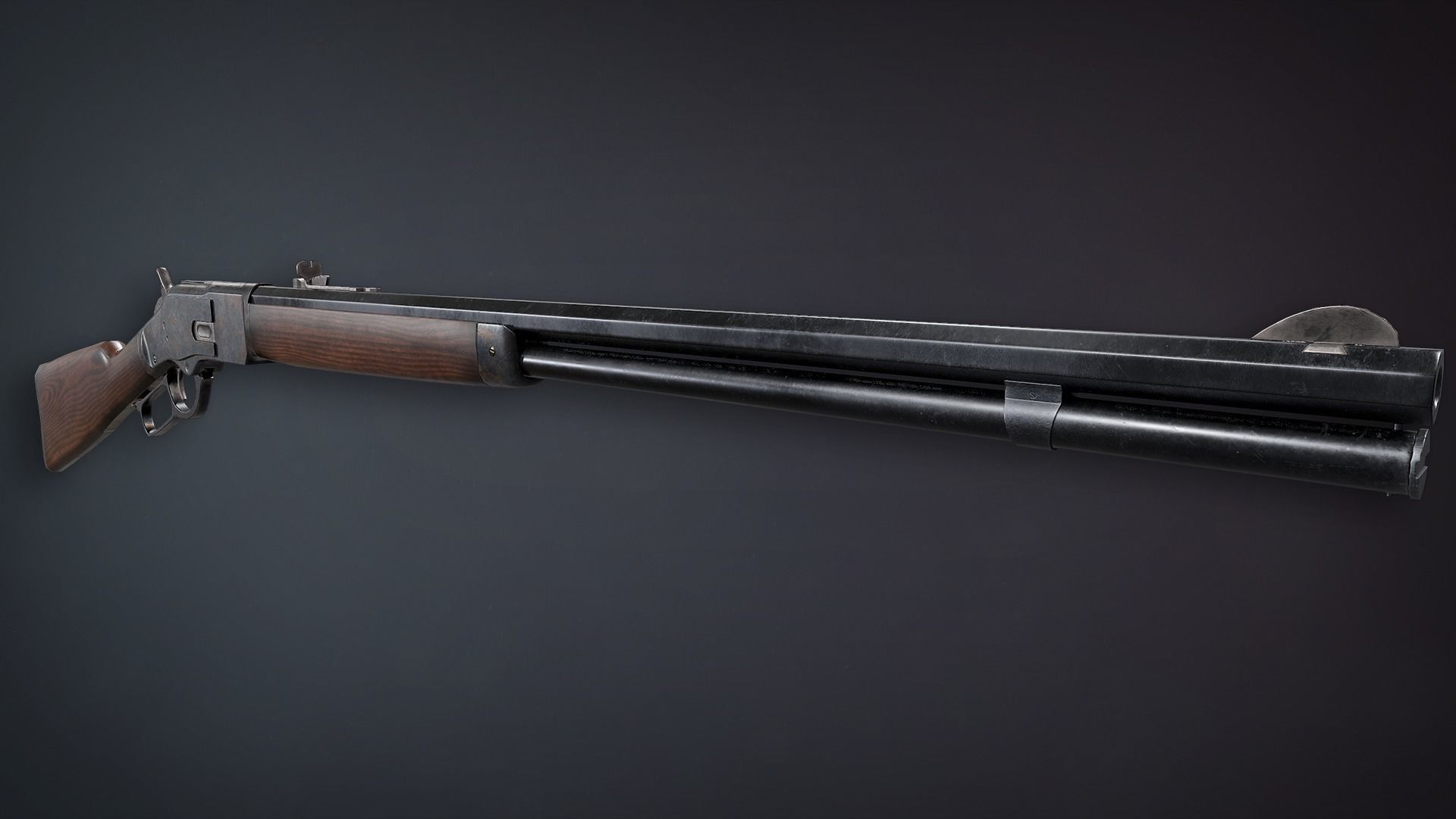 Lowpoly PBR Winchester 1873 Low-poly 3D model_1