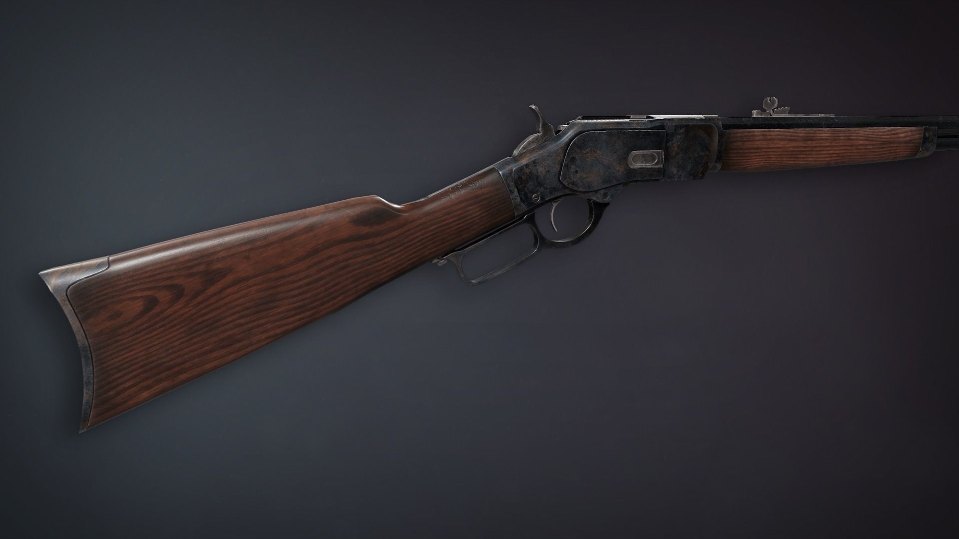 Lowpoly PBR Winchester 1873 Low-poly 3D model_3