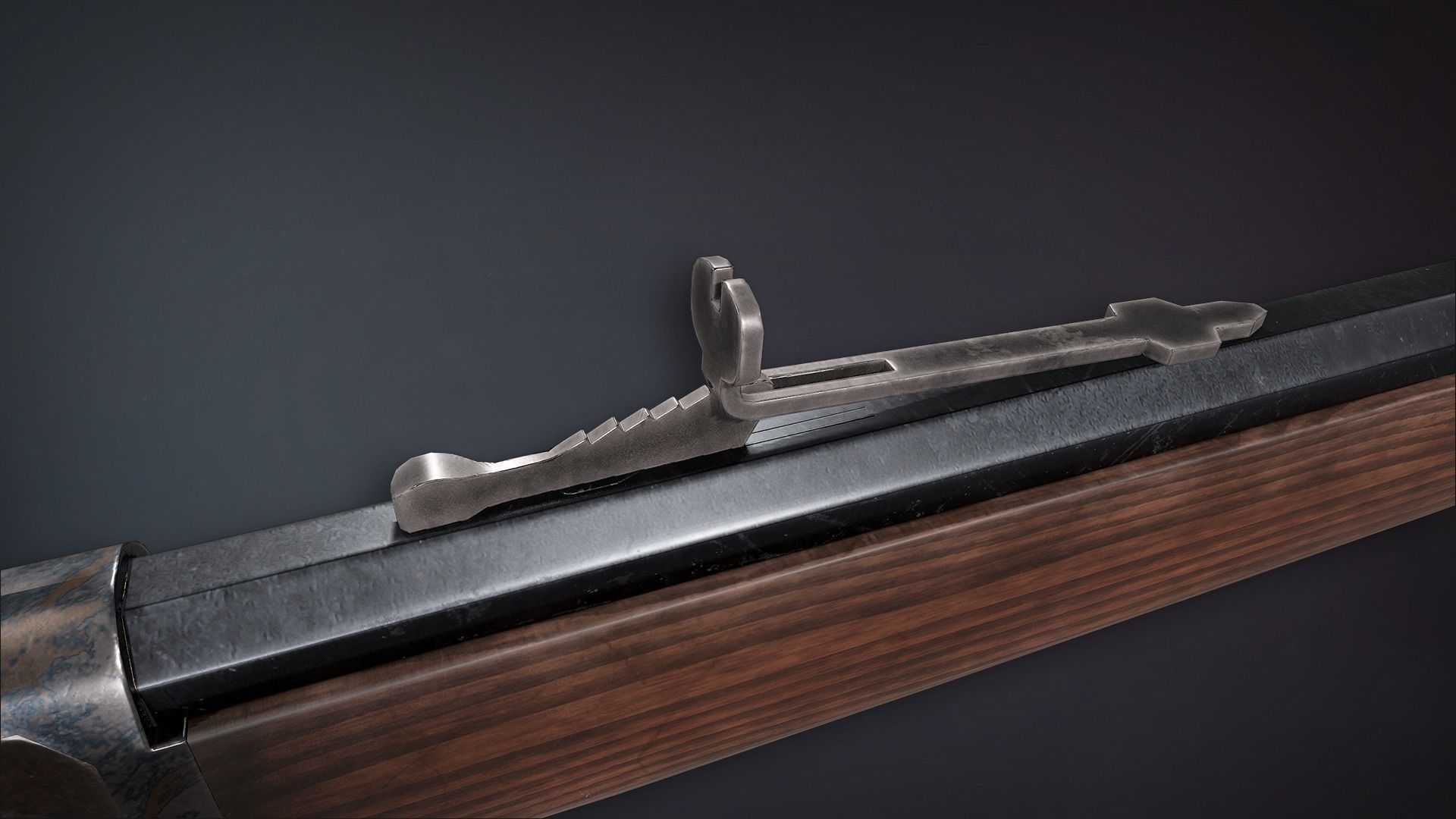 Lowpoly PBR Winchester 1873 Low-poly 3D model_12