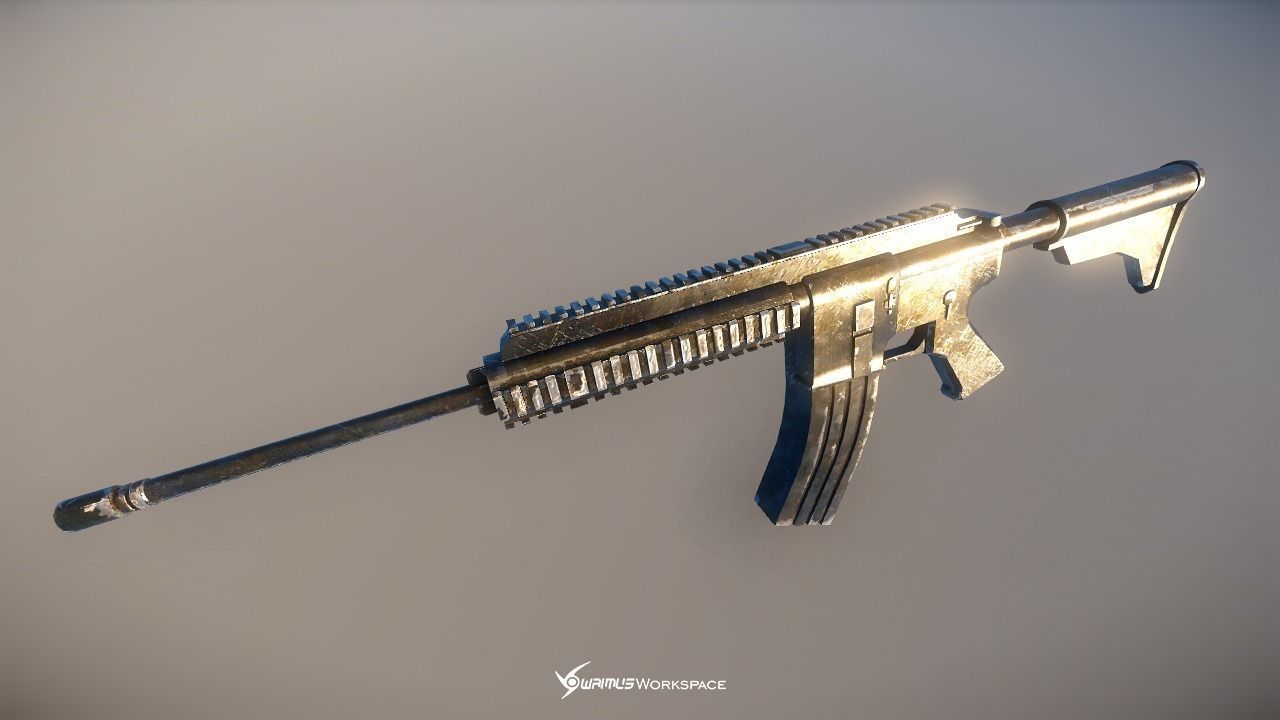 Infanty Assault Rifle 3D model Free low-poly 3D model