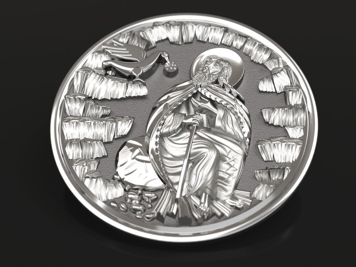 Prophet Ilya medallion 3D print model_2
