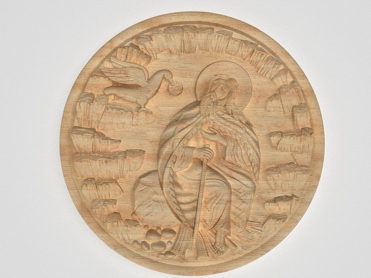 Prophet Ilya medallion 3D print model_4