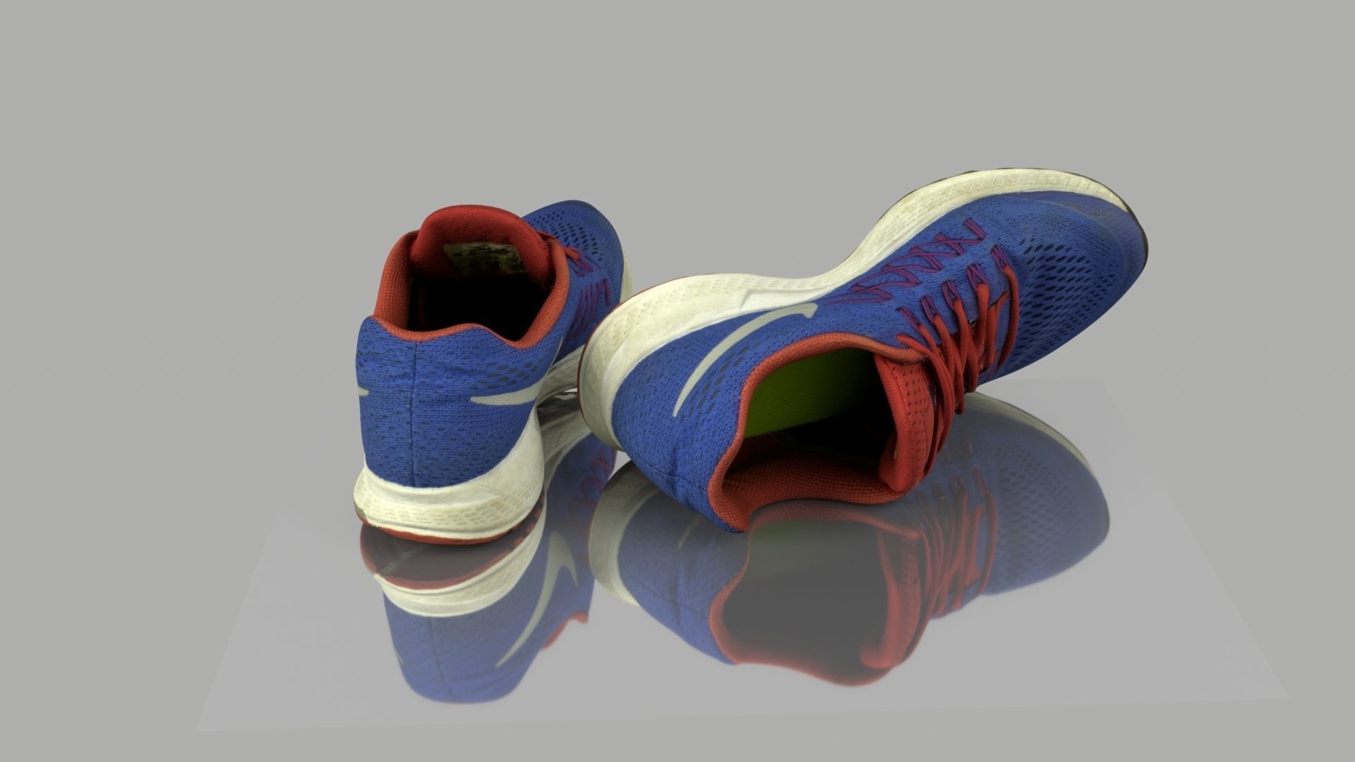 Blue sneakers Low-poly 3D model_2