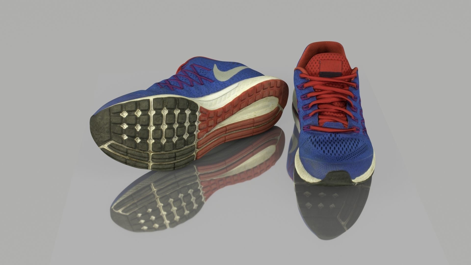 Blue sneakers Low-poly 3D model_1