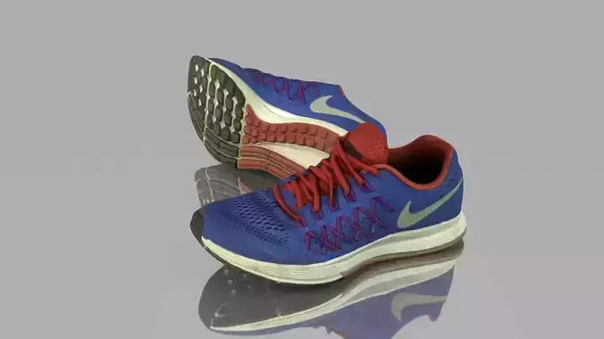 Blue sneakers Low-poly 3D model