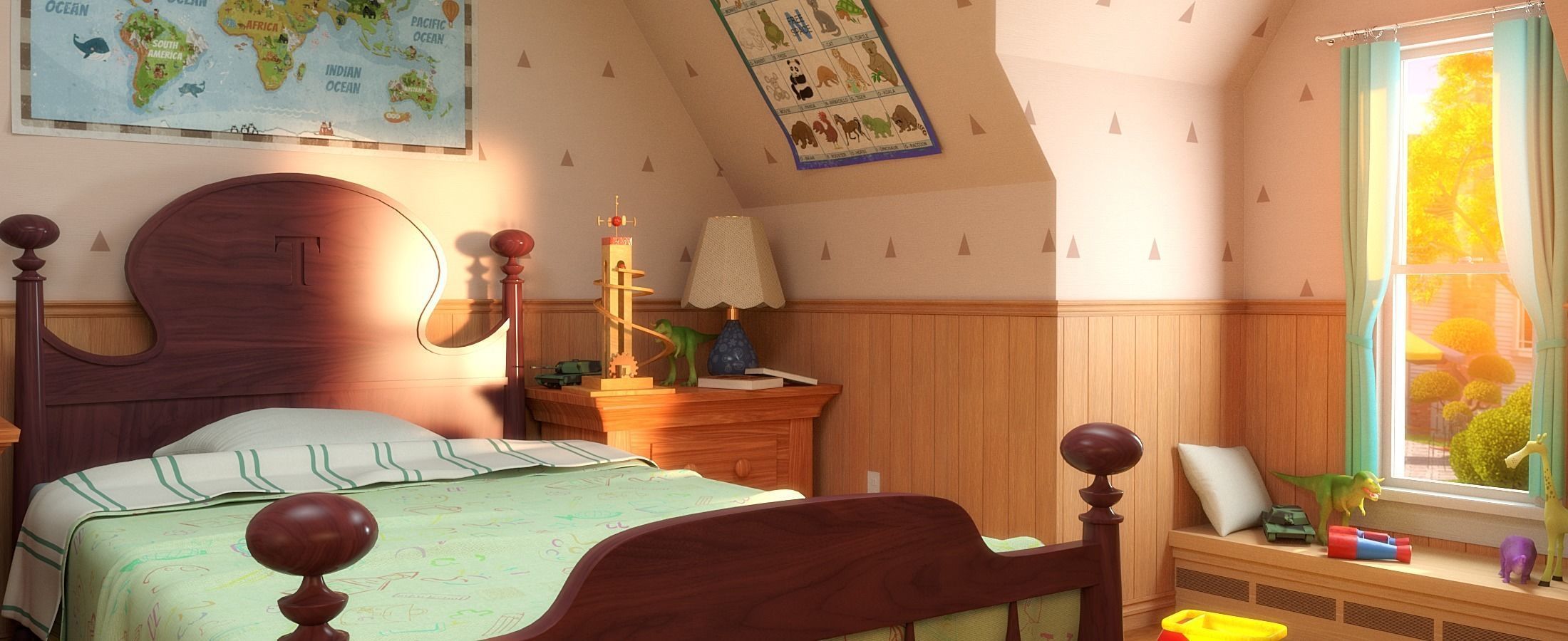 Cartoon Room Corridor 3D model_4