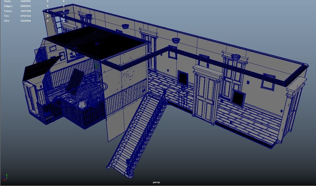 Cartoon Room Corridor 3D model_20