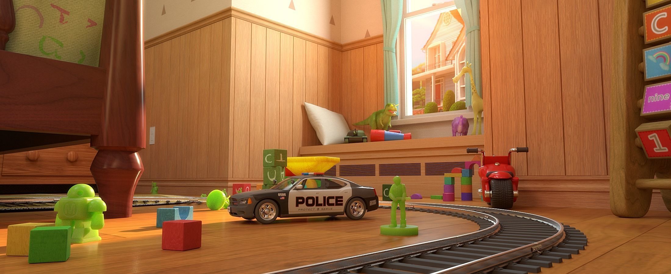 Cartoon Room Corridor 3D model_6