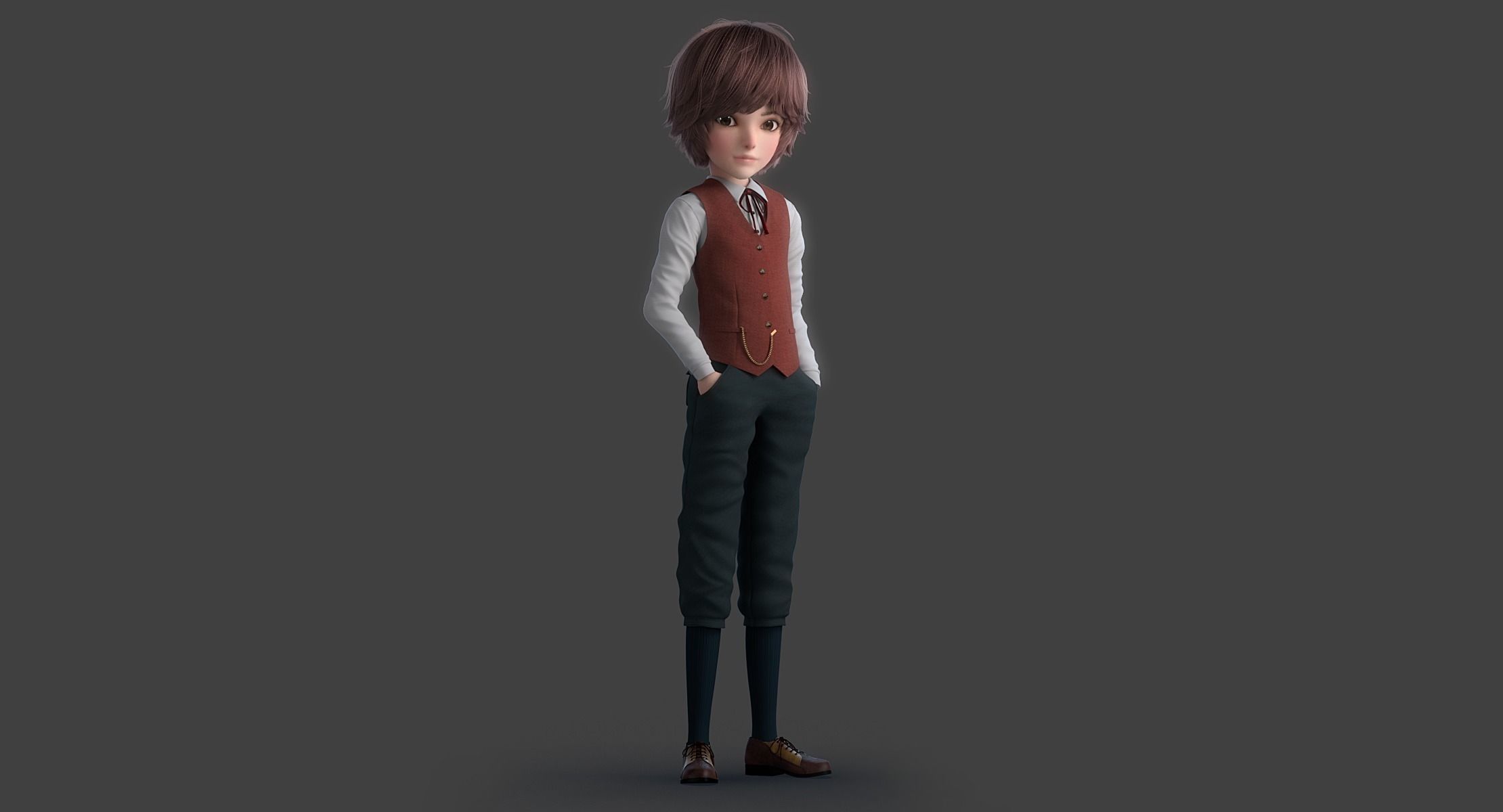 Cartoon Boy Rigged 3D model_2