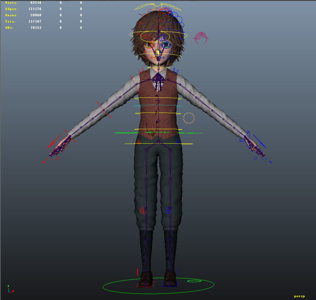 Cartoon Boy Rigged 3D model_41
