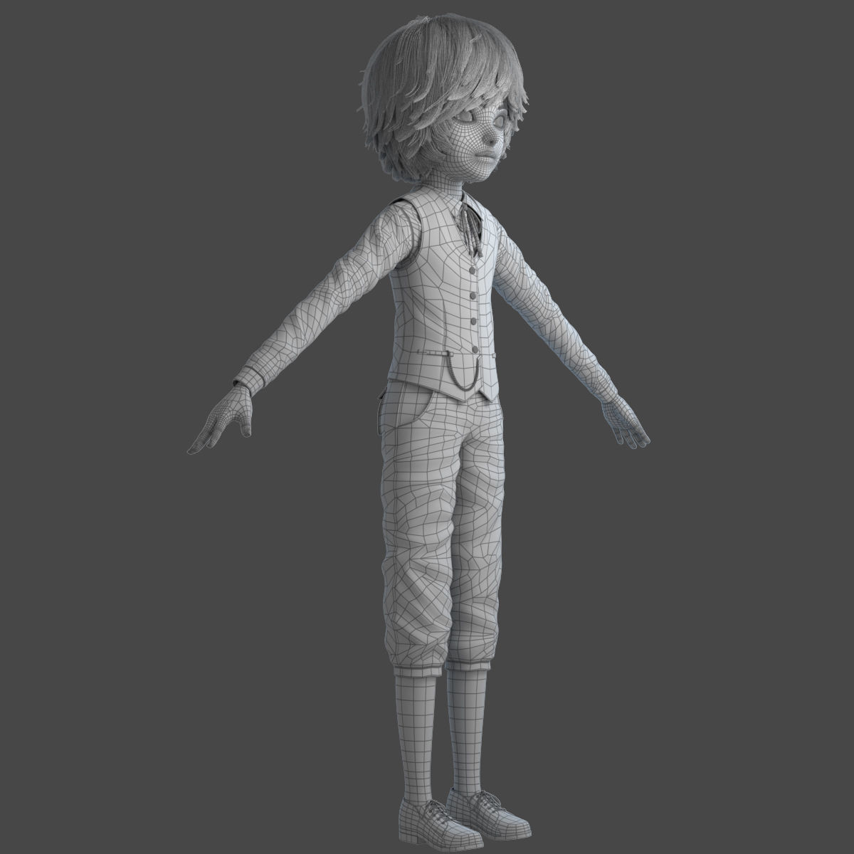 Cartoon Boy Rigged 3D model_34