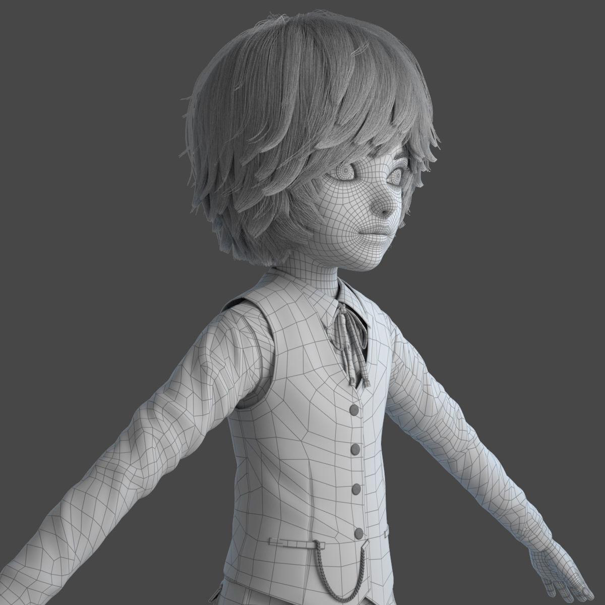Cartoon Boy Rigged 3D model_29