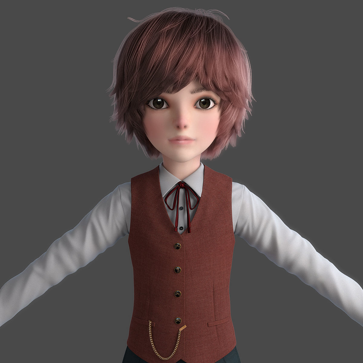Cartoon Boy Rigged 3D model_9