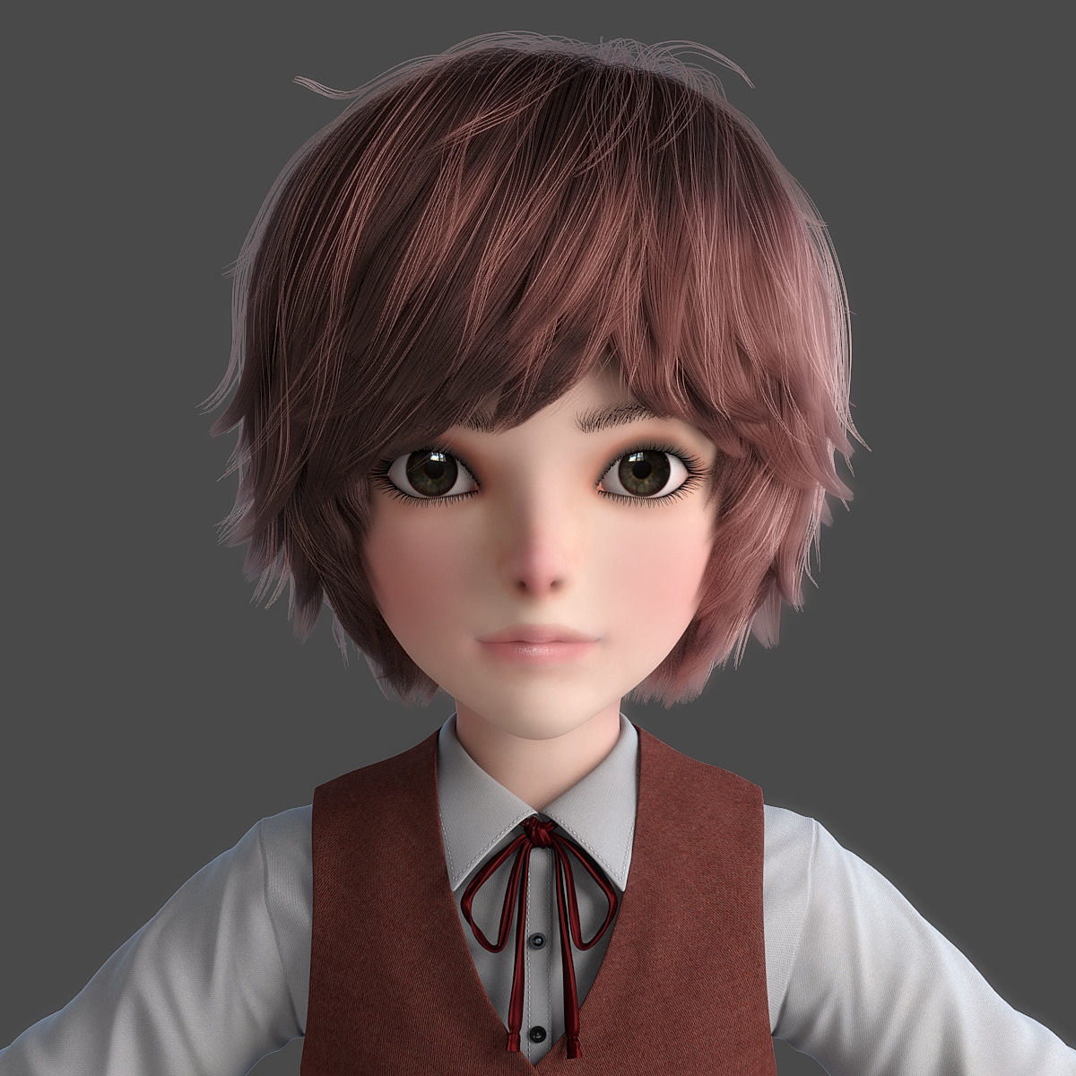 Cartoon Boy Rigged 3D model_3