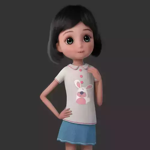 Cartoon Girl Rigged