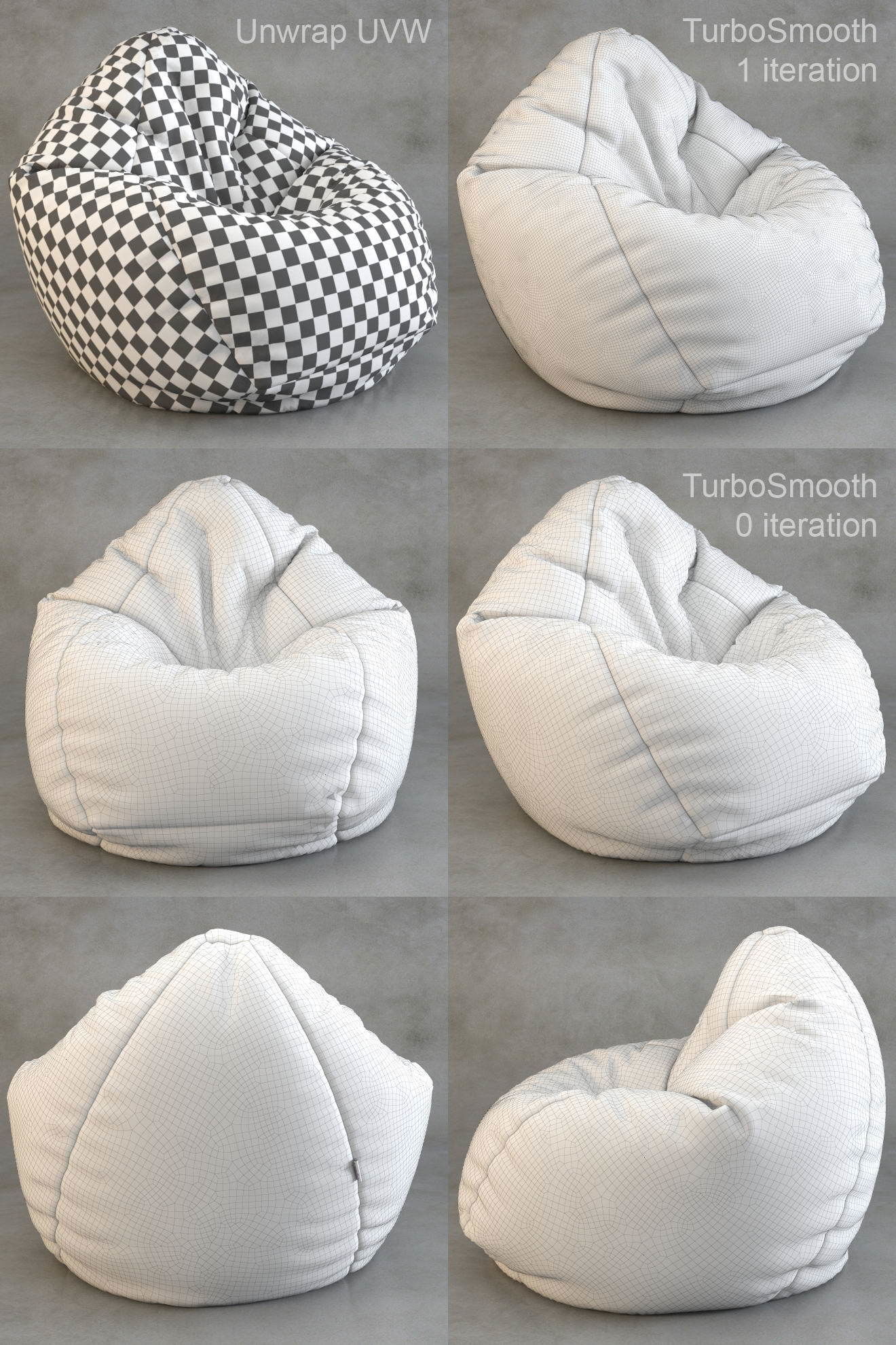 Bean Bag chair Wayfair 3D model_1