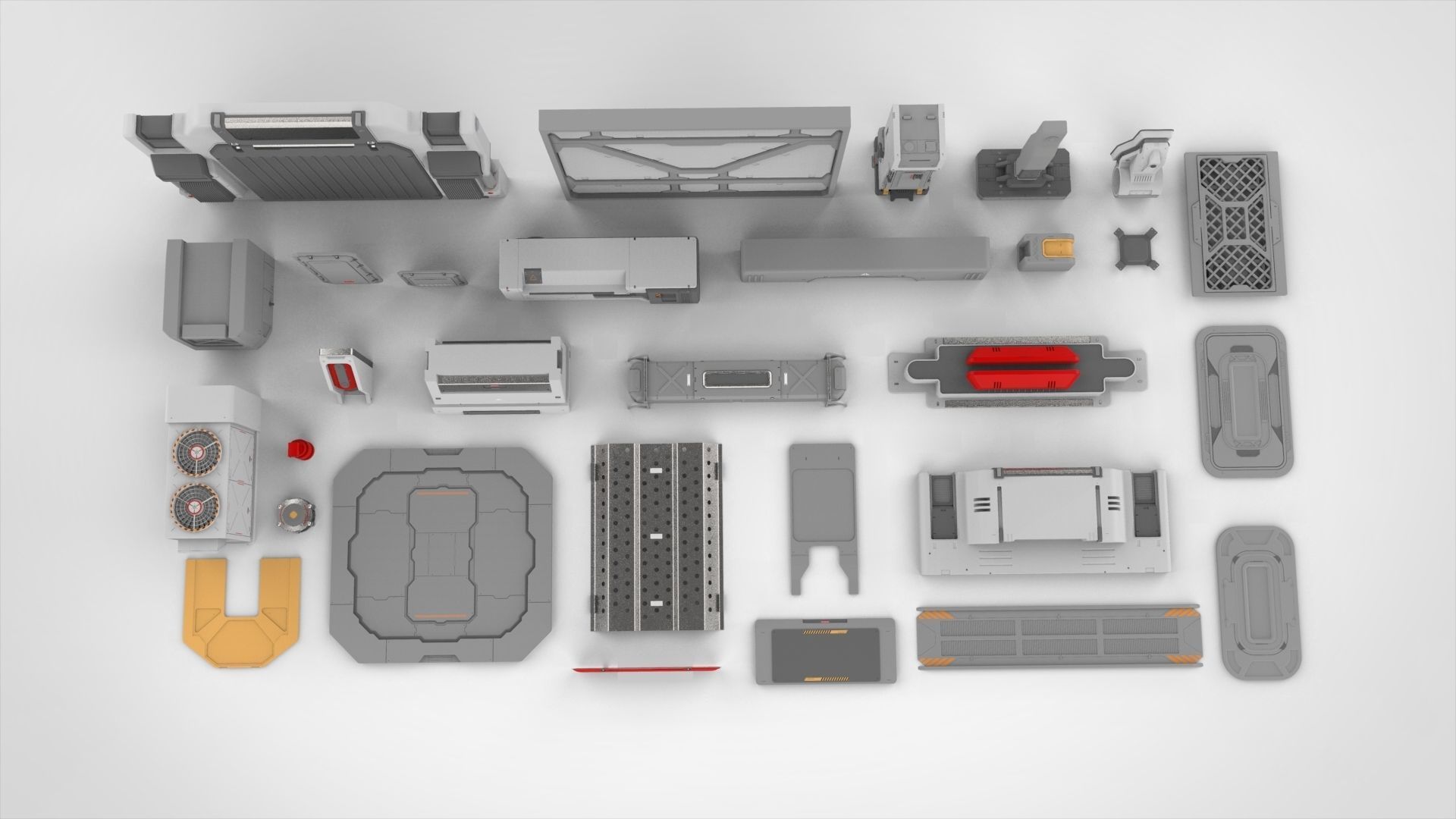 sci-fi Architecture kitbash 21 3D model_2