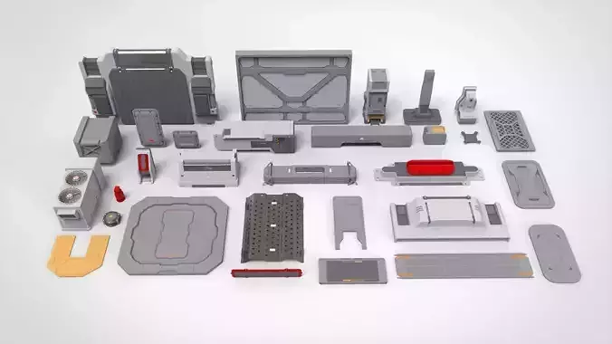 sci-fi Architecture kitbash 21 3D model